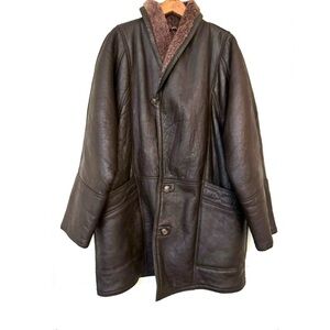 SALE * Vintage Chocolate Shearling Car Coat * EVC